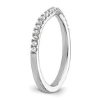 14k White Gold 1/5 carat Diamond Contoured Complete Wedding Band