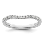 14k White Gold 1/5 carat Diamond Contoured Complete Wedding Band