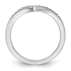 14k White Gold 1/8 carat Diamond Contoured Complete Wedding Band