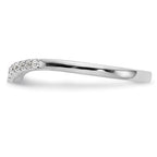 14k White Gold 1/8 carat Diamond Contoured Complete Wedding Band