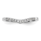 14k White Gold 1/8 carat Diamond Contoured Complete Wedding Band