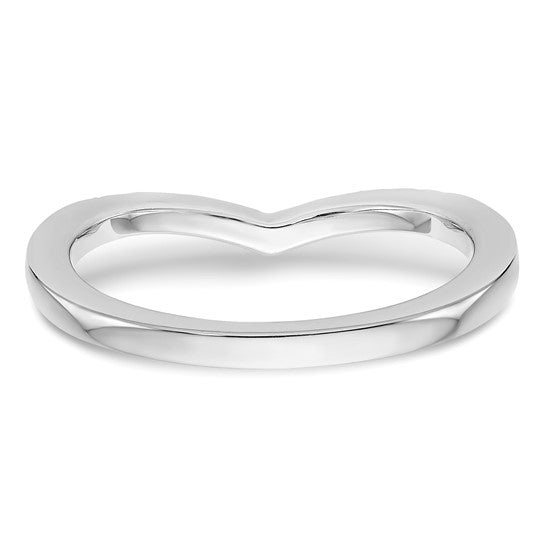 14k White Gold 1/8 carat Diamond Contoured Complete Wedding Band