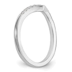 14k White Gold 1/8 carat Diamond Contoured Complete Wedding Band