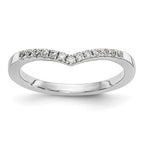 14k White Gold 1/8 carat Diamond Contoured Complete Wedding Band