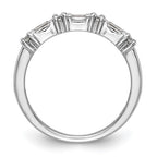 14K White Gold 3/8 carat Baguette/Round Diamond Complete Wedding Band