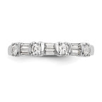 14K White Gold 3/8 carat Baguette/Round Diamond Complete Wedding Band