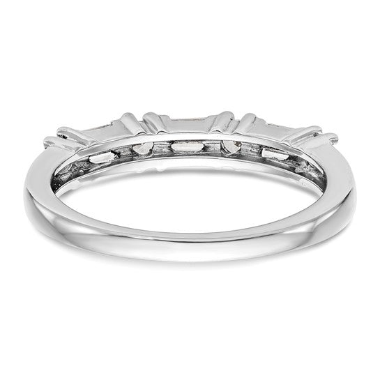 14K White Gold 3/8 carat Baguette/Round Diamond Complete Wedding Band