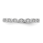 14K White Gold 1/10 carat Diamond Complete Wedding Band