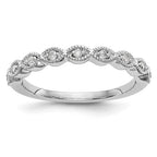 14K White Gold 1/10 carat Diamond Complete Wedding Band