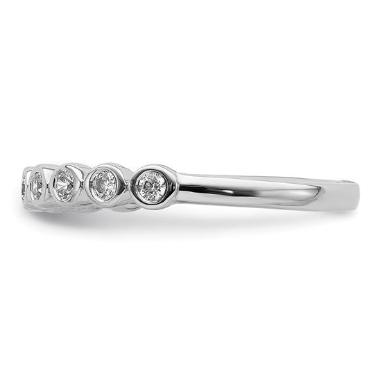 14k White Gold 9-stone Bezel-set Diamond Band