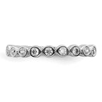 14k White Gold 9-stone Bezel-set Diamond Band