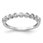 14k White Gold 9-stone Bezel-set Diamond Band