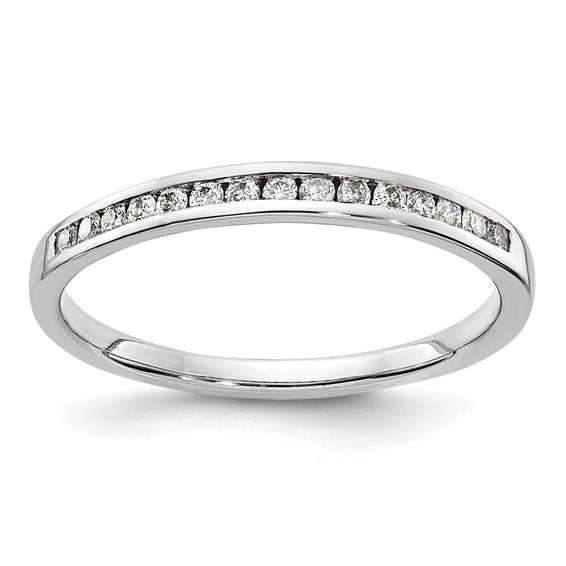 14k White Gold 1/6 carat Lab Grown Diamond VS/SI+ G+ Complete Channel Set Band