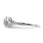 14k White Gold Diamond Cluster Bypass Ring