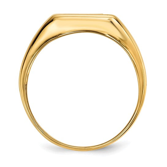 14k Onyx and Diamond Cross Mens Ring