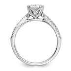 14k White Gold Criss-Cross (Holds 1 carat (8.00x6.1mm) Oval Center) 1/5 carat Diamond Semi-Mount Engagement Ring