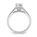 14k White Gold (Holds 1 carat (6.5mm) Round Center) 1/5 carat Diamond Semi-Mount Engagement Ring