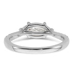 14k White Gold East West (Holds 1 carat (10.5x5.6mm) Marquise Center) 1/5 carat Diamond Semi-Mount Engagement Ring
