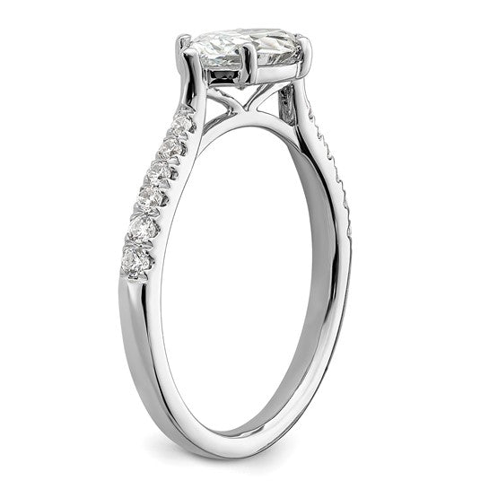 14k White Gold East West (Holds 1 carat (10.5x5.6mm) Marquise Center) 1/5 carat Diamond Semi-Mount Engagement Ring