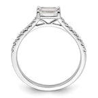 14k White Gold East West (Holds 3/4 carat (6.1x4.5mm) Emerald-cut Center) 1/4 carat Diamond Semi-Mount Engagement Ring