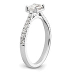 14k White Gold East West (Holds 3/4 carat (6.1x4.5mm) Emerald-cut Center) 1/4 carat Diamond Semi-Mount Engagement Ring