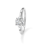 14K White Gold Semi-Mount Including 2-Baquette Side Stones Diamond Engagement Ring