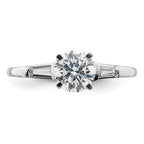 14K White Gold Semi-Mount Including 2-Baquette Side Stones Diamond Engagement Ring