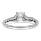 14K White Gold Semi-Mount Including 2-Baquette Side Stones Diamond Engagement Ring