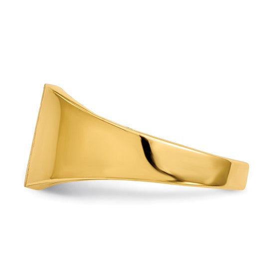 Gold Polished Square Closed Back Signet Rings