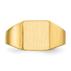 Gold Polished Square Closed Back Signet Rings