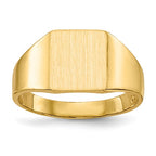 Gold Polished Square Closed Back Signet Rings