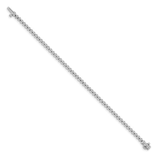 14k White Gold Complete 3.15 carat VS Diamond 4-prong 7 inch Tennis Bracelet