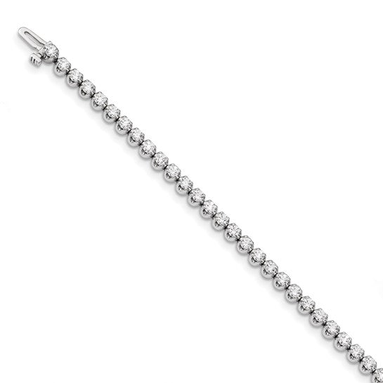 14k White Gold Complete 3.15 carat VS Diamond 4-prong 7 inch Tennis Bracelet
