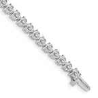 14k White Gold Complete 7 carat Round A Diamond 3-prong 7 inch Tennis Bracelet