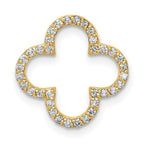 14k Polished 1/4 carat Diamond Small Quatrefoil Design Pendant