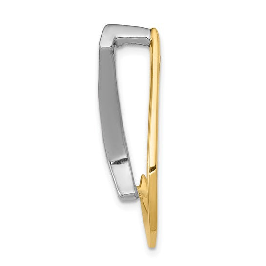 14k Two-Tone Complete 3/8 carat A Diamond Teardrop Slide Fits up to 8mm Regular/10mm Fancy or Reversible Omega