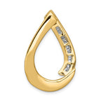 14k Two-Tone Complete 3/8 carat A Diamond Teardrop Slide Fits up to 8mm Regular/10mm Fancy or Reversible Omega