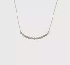 True Origin 14K White Gold 3/4 carat Lab Grown Diamond VS+ F+ 18 in Complete Graduated Curved Bar Necklace