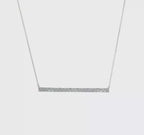 14k White Gold 1 carat Lab Grown Diamond VS/SI+ G+ 18 inch Bar Necklace
