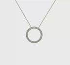 True Origin 14K White Gold 1 carat Lab Grown Diamond VS+ F+ Complete 18 in Eternity Pendant Necklace