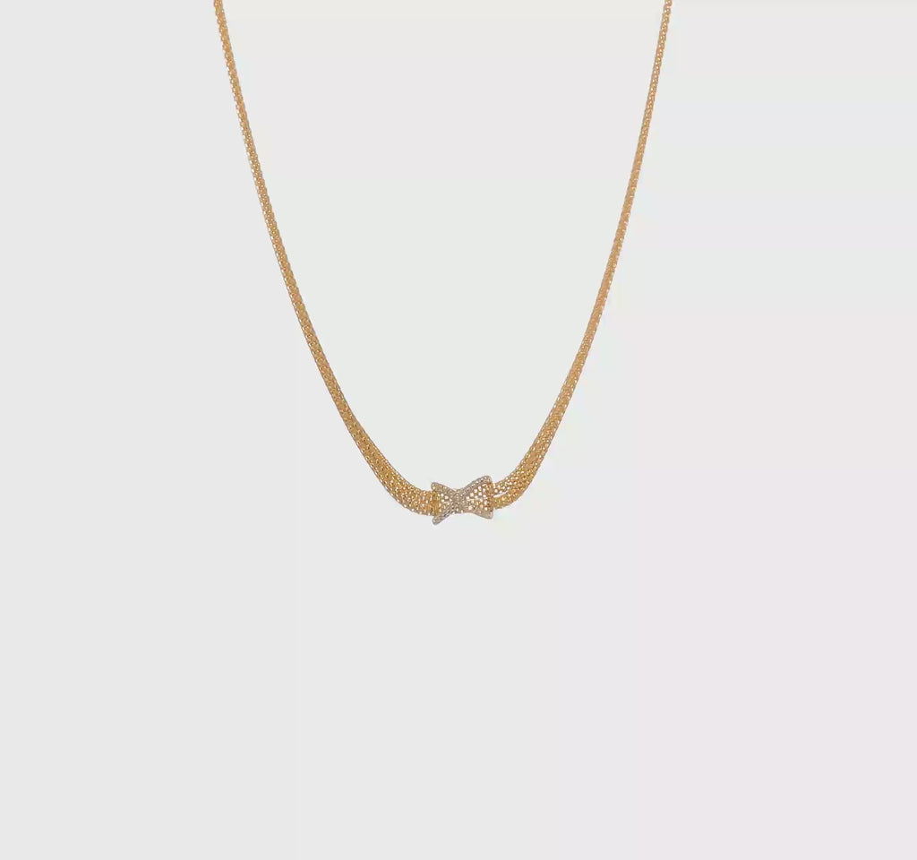 Herco 14K Two-tone Polished 2-Strand Diamond X 17 Inch with 2 Inch Extension Necklace