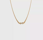 Herco 14K Two-tone Polished 2-Strand Diamond X 17 Inch with 2 Inch Extension Necklace