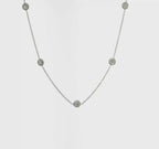 Herco 18K White Gold Diamond Stations 18 inch Necklace