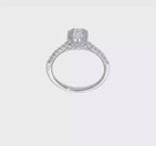 14k White Gold Halo (Holds 1/3 carat (4.8x3.45mm) Emerald-cut Center) 1/4 carat Diamond Semi-mount Engagement Ring