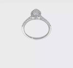 Pear Halo Diamond Semi-mount Engagement Rings